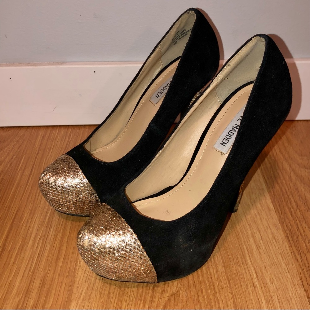 Steve Madden | Black/Gold Heals | Size 7.5